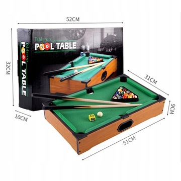 Stół Snooker Zestaw Drewniany Mini Bilard