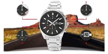 Zegarek Męski CASIO EDIFICE EFV-610D-1AVUEF 10 BAR + BOX