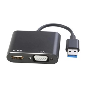 ВИДЕОКАРТА с USB 3.0 на HDMI и разветвителем VGA