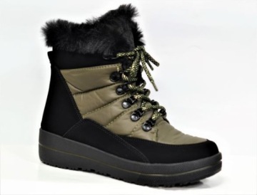 CAPRICE 26240-29 ŚNIEGOWCE BLACK/KHAKI TEX R.37