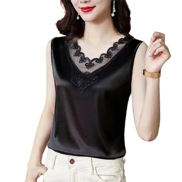 Women Blouse Women Solid Lace Tank Top Lady Soft S