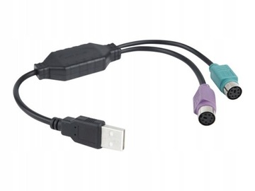 Adapter USB - PS/2 x2 M-F USB mysz + klawiatura Gembird UAPS12-BK