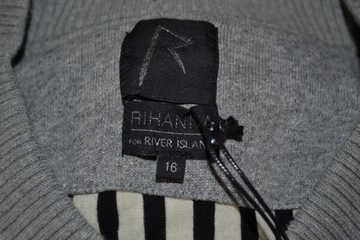 Rihanna for River Island Varsity Jacket Wełna Skóra 42 / XL