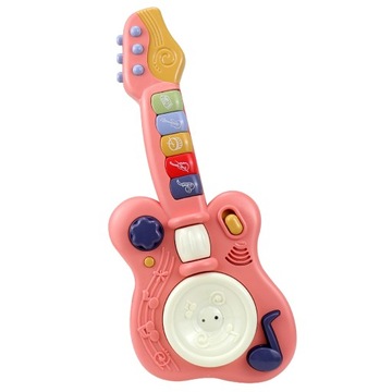 Interaktywna gitara dziecięca różowa