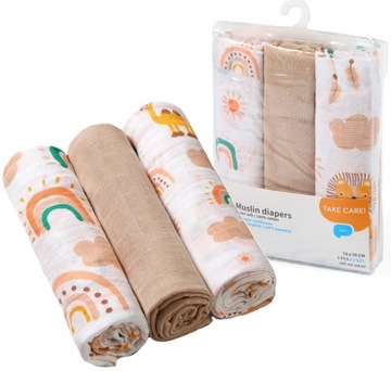BABYONO PIELUCHY PIELUSZKI MUŚLINOWE 3SZT 348/08