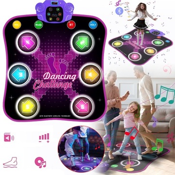 MATA MUZYCZNA DLA DZIECI Z BLUETOOTH 6 STRZAŁKAMI LED, PODKŁADKA DO TAŃCA