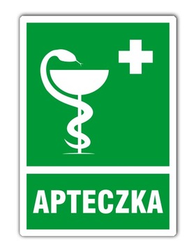 NAKLEJKA na szybę meble drzwi APTECZKA 20 x 28 cm