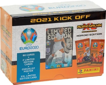 GIFT BOX 2021 KICK OFF EURO 2020 NORDIC XXL 83 karty piłkarskie SASZETKI