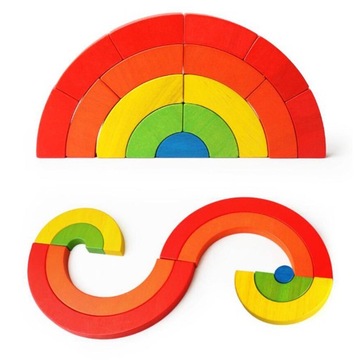 Rainbow Building Stacker Blocks Match style 1
