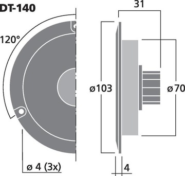 Громкоговоритель Monacor DT-140 80 Втмакс. 40 Втср.кв.