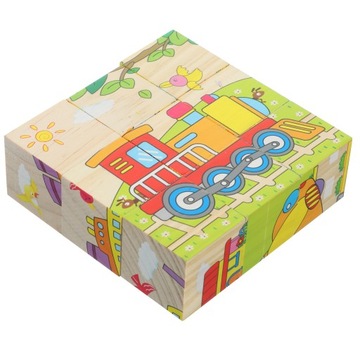 1 zestaw drewnianych puzzli dla małych dzieci Drewniany klocek