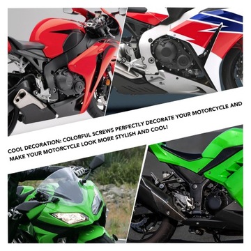 НАБОР ВИНТОВ ДЛЯ ОБТЕКА МОТОЦИКЛА, ЦВЕТНОЙ М5 ЗАМЕНА М6 ДЛЯ NINJA 250 300
