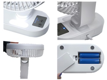 Тихий настольный вентилятор USB со светодиодной подсветкой, 3000 мАч