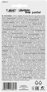 ХАЙЛАЙТЕР BIC HIGHLIGHTER GRIP 4 ПАСТЕЛЬНЫХ ЦВЕТА