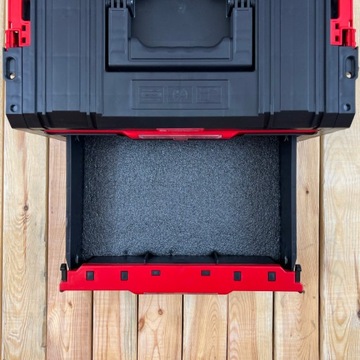 Вставка из пенопласта ГРАФИТ-КРАСНЫЙ для Qbrick Pro Drawer 2 Toolbox 2.0