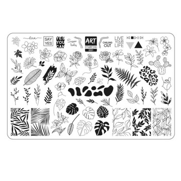 Blaszka do paznokci płytka do stampingu FLORA ART STAMPING by VAKULA 01