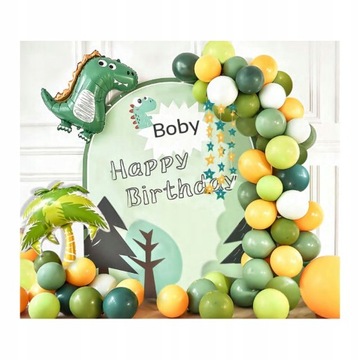 BALONY NA URODZINY DINOZAUR URODZINOWE DEKORACJE