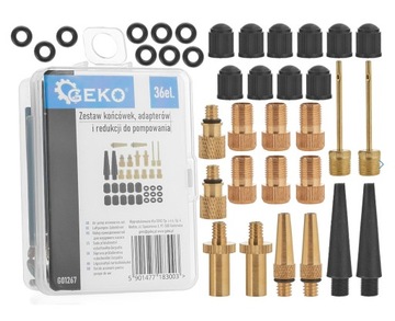 GEKO G01267 - Zestaw końcówek, adapterów i redukcji do pompowania 36cz.