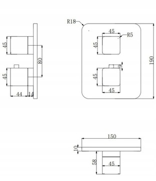 OMNIRES PARMA комплект скрытого монтажа THERMOSTATIC 30