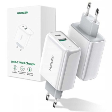 UGREEN MOCNA ŁADOWARKA SIECIOWA USB / USB C QC 4.0 PD SZYBKIE ŁADOWANIE