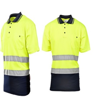 KOSZULKA OSTRZEGAWCZA, ODBLASKOWA POLO ŻÓŁTA 3XL