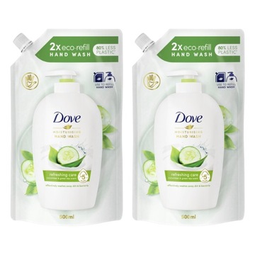 Dove Mydło w płynie Ogórek Herbata zapas 2x500ml