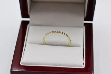 WYJĄTKOWA OBRĄCZKA ZŁOTA PIERŚCIONEK CYRKONIA - P333 8K R.19