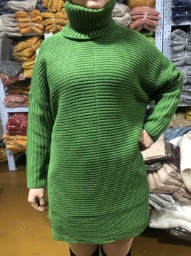 Damski Wysoki Kołnierz Casual Sweter z Dzianiny