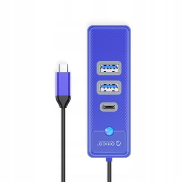 Hub USB-C 3.1 2 x USB 3.1 + USB-C Orico niebieski