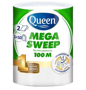 Ręcznik papierowy celuloza MEGA SWEEP biały 100m