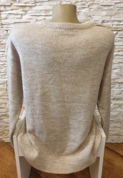 SUPER DZIANINOWY SWETER MANGO GUZIKI BEŻ M/S-2XL