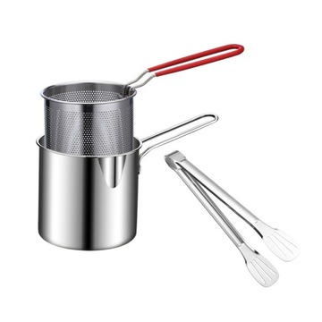 Garnek do smażenia w głębokiej tempurze ze stali nierdzewnej