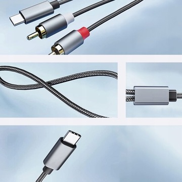 КАБЕЛЬ USB-C TYPE C к 2x RCA CINCH STEREO HQ