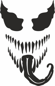 Naklejka Na AUTO Ścianę Venom Potwór Zęby Język