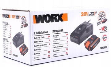 WORX WA3601 20 В 2,0 Ач аккумулятор и зарядное устройство