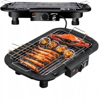 GRILL ELEKTRYCZNY STOŁOWY NABLATOWY RUSZT PRZENOŚNY REGULACJA MOCNY