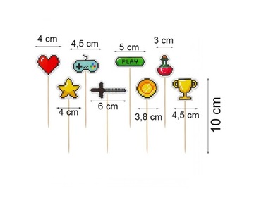 PIKERS ТОРТ ТОППЕРЫ МАФФИНЫ УКРАШЕНИЯ УКРАШЕНИЯ ДЛЯ MINECRAFT PLAYER 8 ШТ.