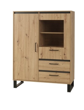 Witryna NW6 system NEWADA dąb artisan metal