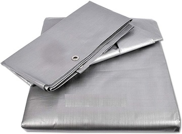 PLANDEKA 4X5M SREBRNA WZMACNIANA WODOODPORNA 120G