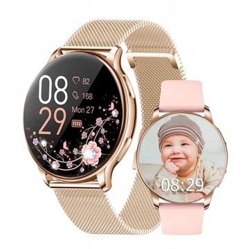 ELEGANCKI SMARTWATCH DAMSKI ZŁOTY ZEGAREK ROZMOWY J.POLSKI ciśnienie PRO