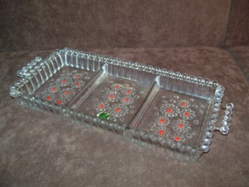 ВИНТАЖНЫЙ СТЕКЛЯННЫЙ ПОДДОН - ТОЛСТОЕ СТЕКЛО