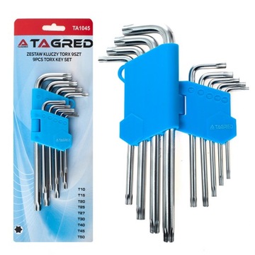 Шестигранные ключи TORX ТИПА L с отверстием T10-T50, 9 шт.