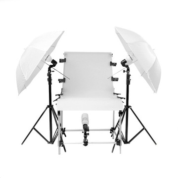 Zestaw 2x lampa + stół 60x130 + oświetlenie dolne
