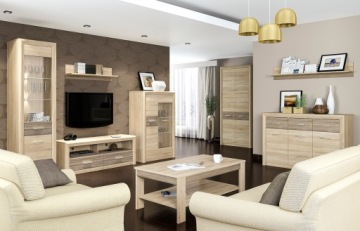 КРАСИВАЯ ВИТРИНА CASTEL 02/S Дуб Сонома светлый + Трюфель