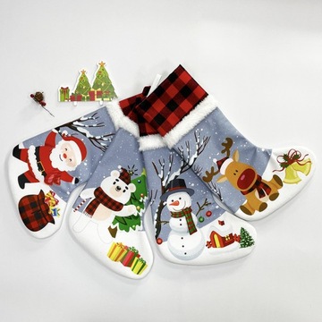 Skarpety na prezenty kominek MIX WZORÓW 4 szt 48cm