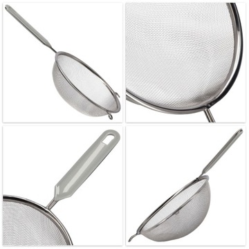 SITKO KUCHENNE CEDZAK SITO Z RĄCZKĄ STALOWE DO PRZESIEWANIA MĄKI GĘSTE 7cm