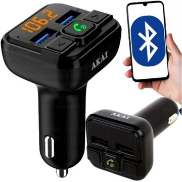 TRANSMITER SAMOCHODOWY FM BLUETOOTH USB AKAI FMT-20BT