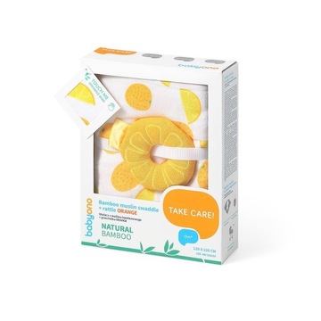 Otulacz z muślinu bambusowego+grzechotk 536/03