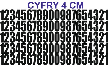 NAKLEJKI CYFRY, LICZBY 4 CM CZARNE 100 sztuk