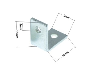 Углы для монтажа печатных плат 4 шт. для втулочных прокладок M3 резьба 15x15x9 мм